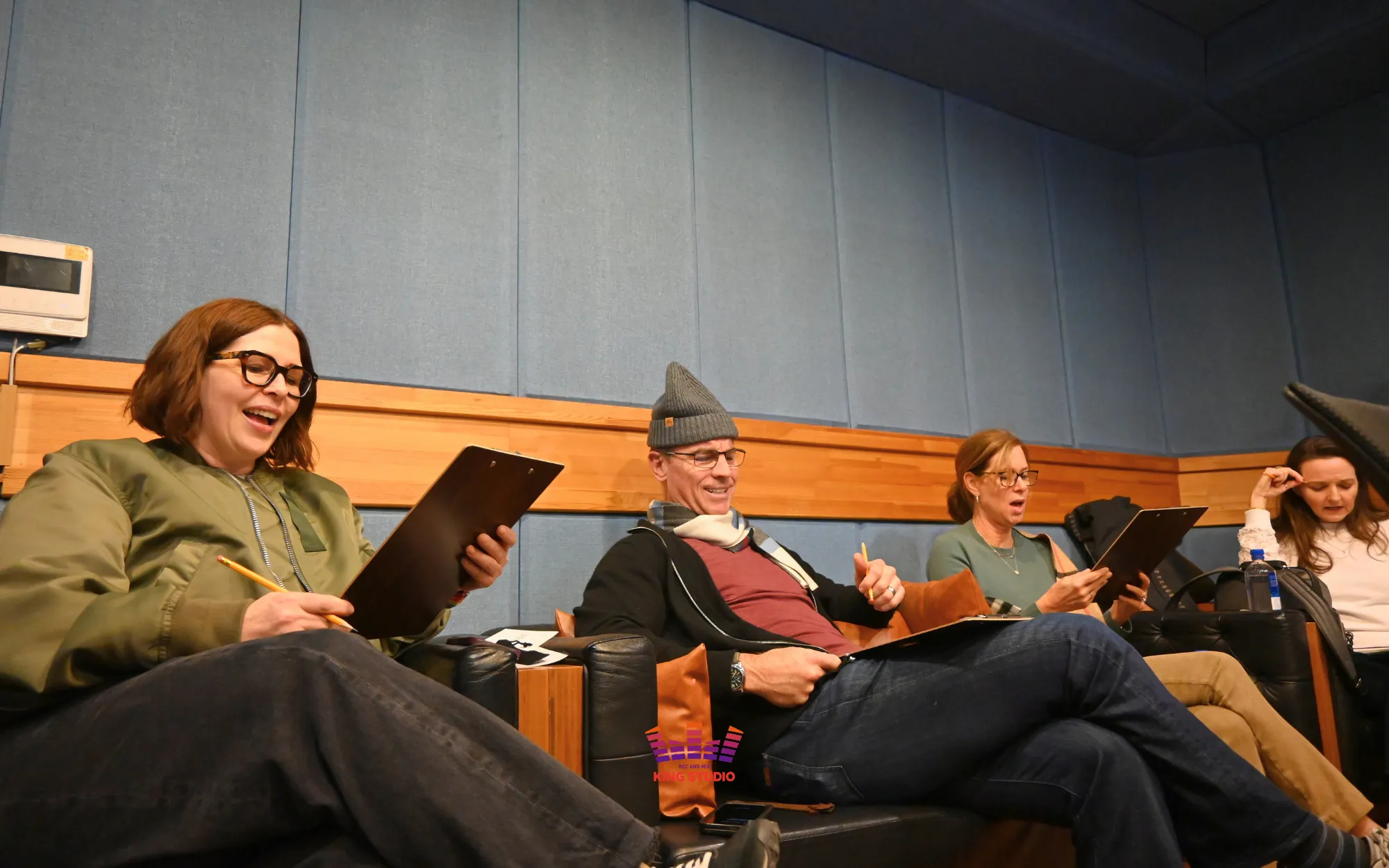 Google team rehearsing BTS Dynamite during company workshop - Professional K-Pop Making Class and team building program at recording studio