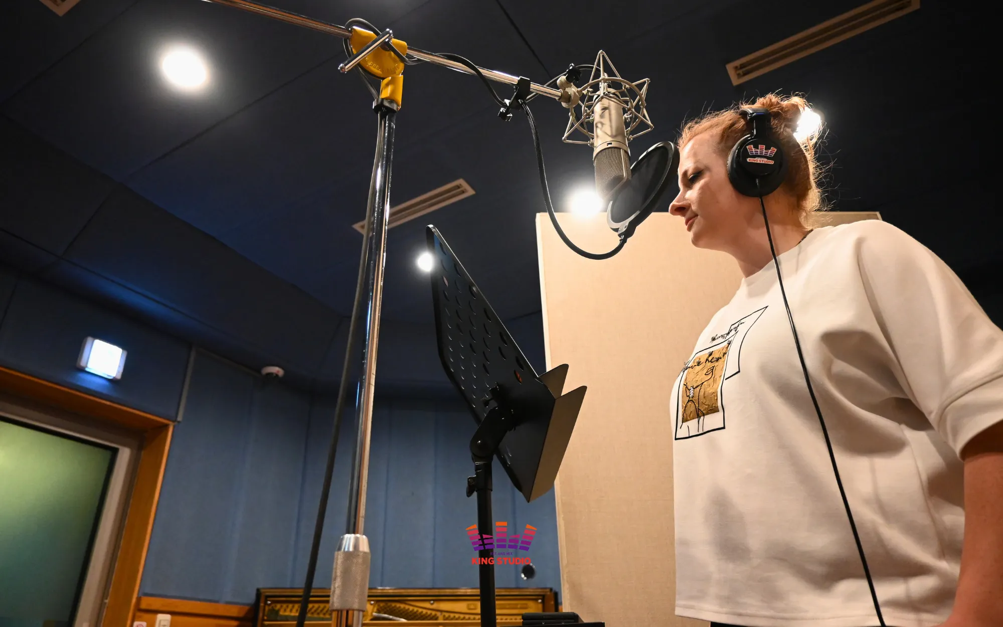 Kaoru recording Sudden Shower in the booth the same way K-pop artists track vocals
